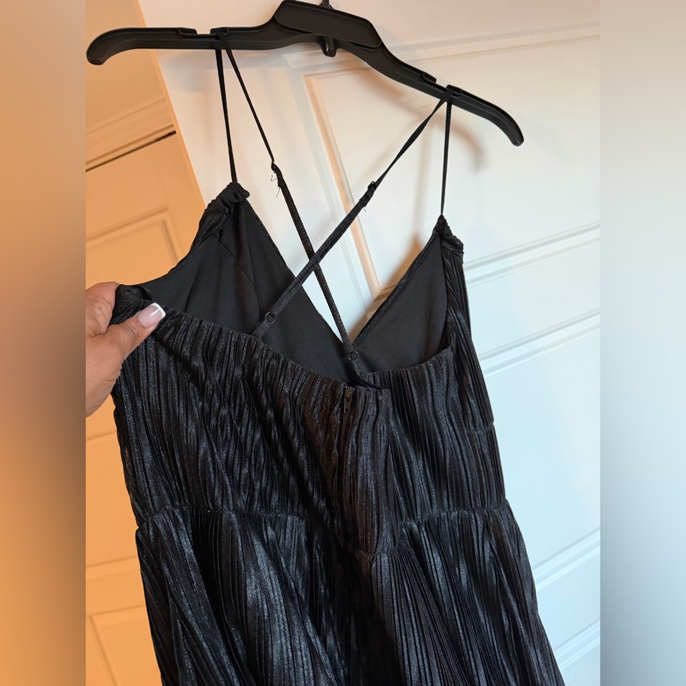 066 Emerald Sundae Black Tiered Ruffle Maxi Dress SZ 14 - Picture 7 of 8
